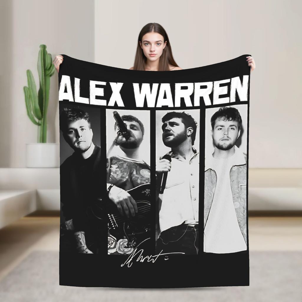 Alex Warren Rapper Blanket Decorative Flannel Bedding Throws For Home Decor Warm Soft Custom DIY Quality Bedspread