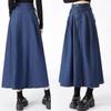 Весенне-осенняя женская модная джинсовая юбка больших размеров с высокой талией, повседневная юбка миди А-силуэта