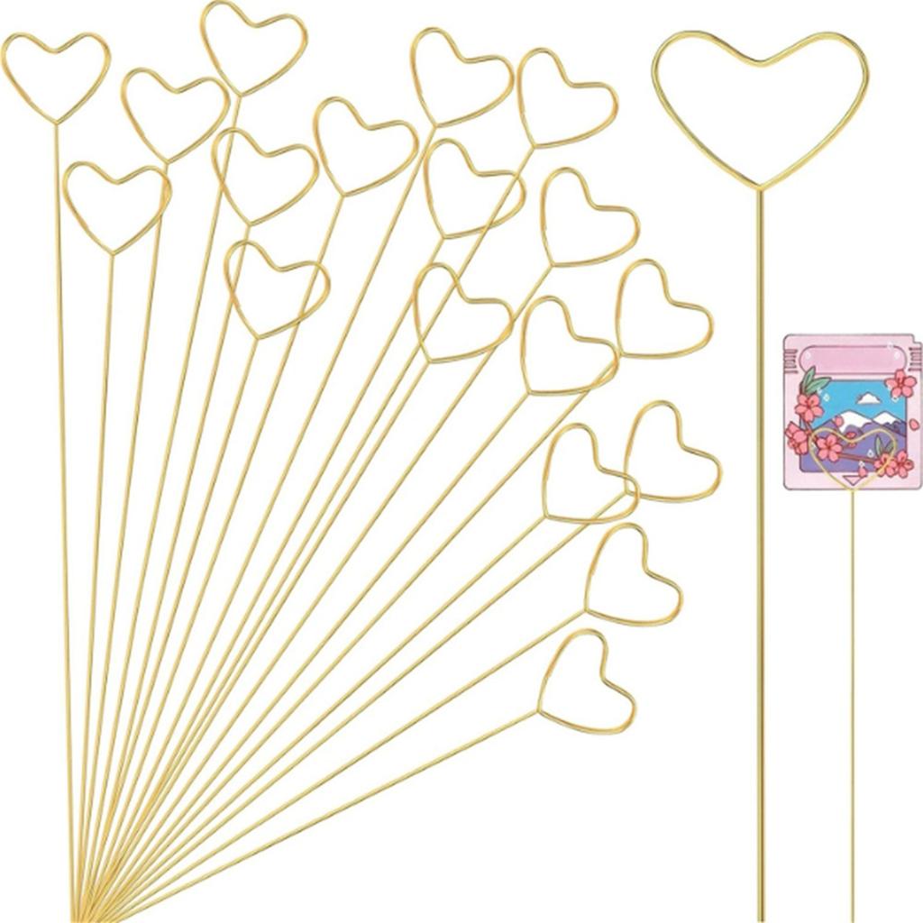 20Pcs Floral Card Holder Picks Metal Wire Place Card Holder Picture Holders Photo Stick Clip Floral Picks For Wedding Party