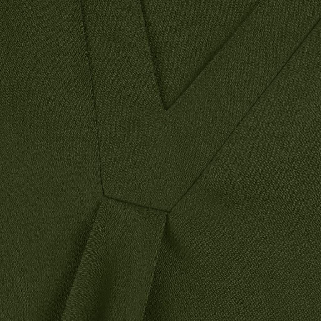 Женская летняя рубашка свободного кроя с V-образным вырезом и рукавом три четверти, однотонная шифоновая рубашка