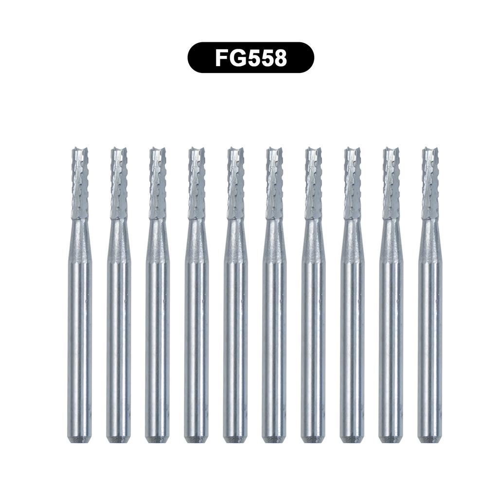 10Pcs/Box WellCK FG Dental Carbide Burs Dia 1.6mm For High Speed Tungsten Steel Burs FG330 FG556 FG245 FG34