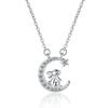 Zodiac Necklace with Zirconia Collarbone Chain Pendant Star and Moon Necklace Popular Jewelry Valentine's Day Gifts