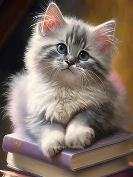 5D алмазная картина кошка полная круглая мозаика вышивка животное ручная работа подарок домашний декор