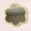Wall Mounted Flower Shape Mdf Mirror Green
