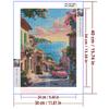 5d DIY Diamond Painting Cross Stitch Seaside Town Scenery Diamond Embroidery Mosaic Full Round Drill Home Decor