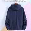 Уличная ветровка с капюшоном и длинным рукавом на молнии, спортивная куртка, сплошной цвет, дизайн с карманами, тонкая солнцезащитная одежда