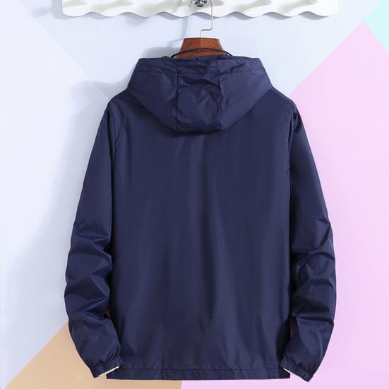 Уличная ветровка с капюшоном и длинным рукавом на молнии, спортивная куртка, сплошной цвет, дизайн с карманами, тонкая солнцезащитная одежда