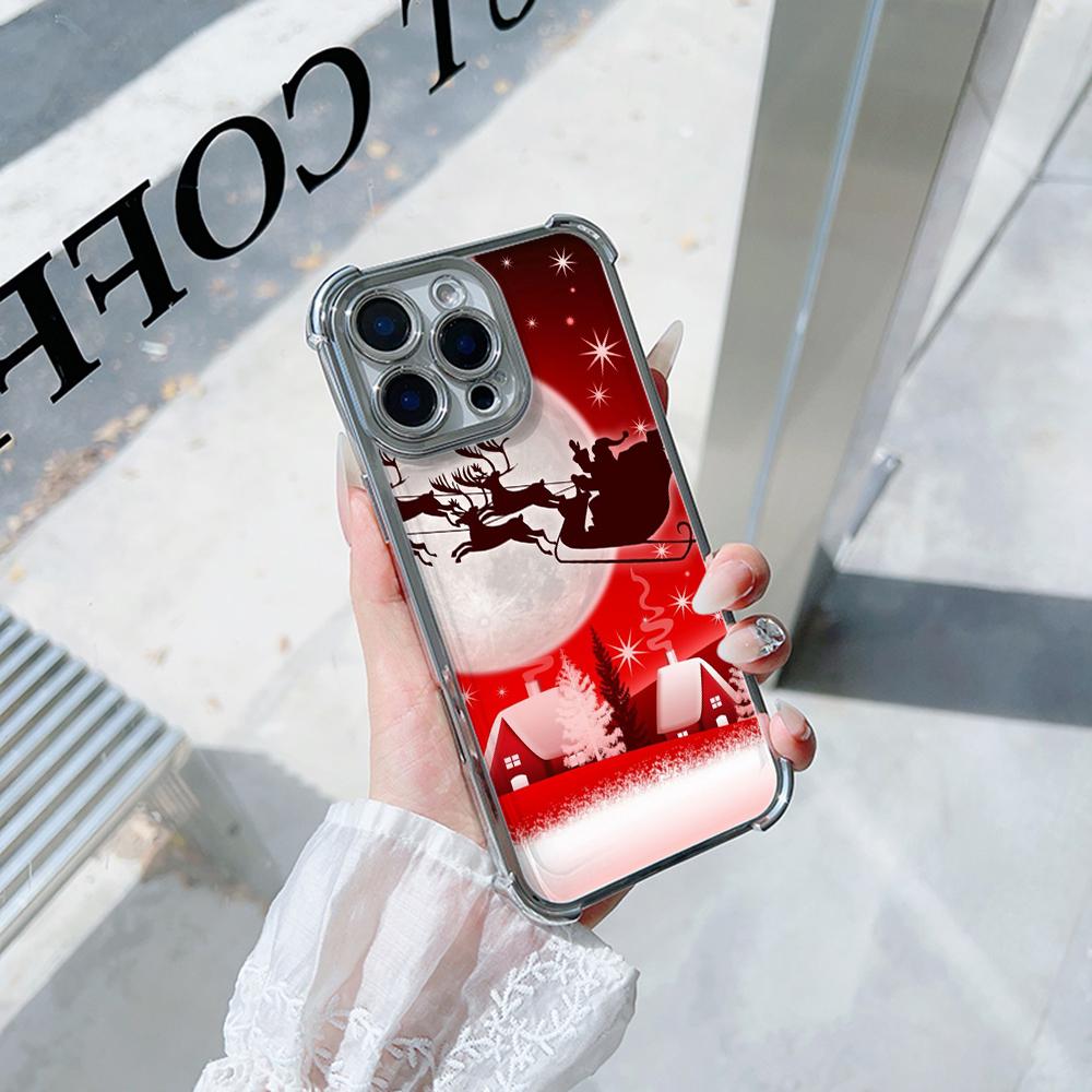 Чехлы для телефонов Ae112 Merry Christmas art из гальванизированного ТПУ для Xiaomi 11 Lite 5G Redmi Note 13 11 Pro 12C 9S 14C Huawei P40 с защитой на четыре угла