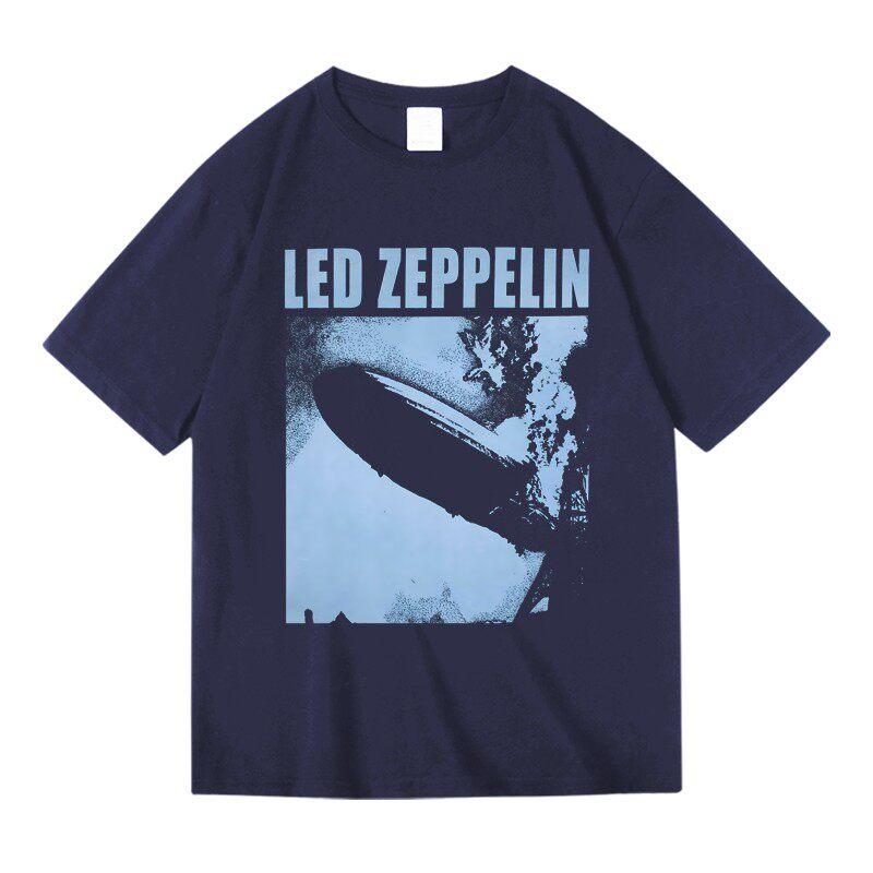 Led Zeppelin Rock Band Themed Roundneck Summer Pure Cotton Tshirt For Men And Women Longsleeved Shortsleeved Top