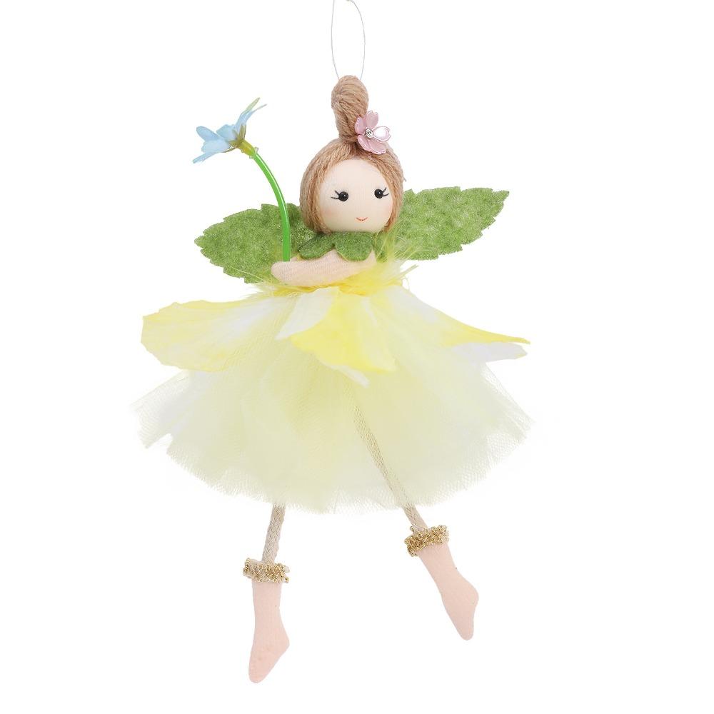 Party Supplies Long Legs Flower Fairy Ornaments Cute Mesh Easter Fairy Pendant Handmade with Flower Wing Girl Pendant Home Party