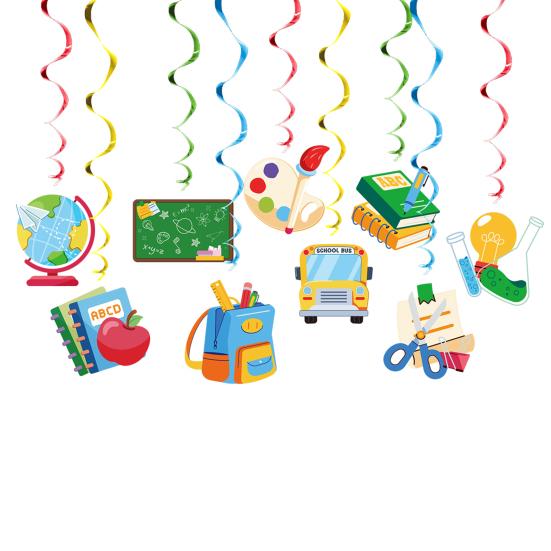 Подвесные завитки для украшения «Назад в школу», украшение потолка в классе, спиральный подвесной вихрь для вечеринки в школьном офисе