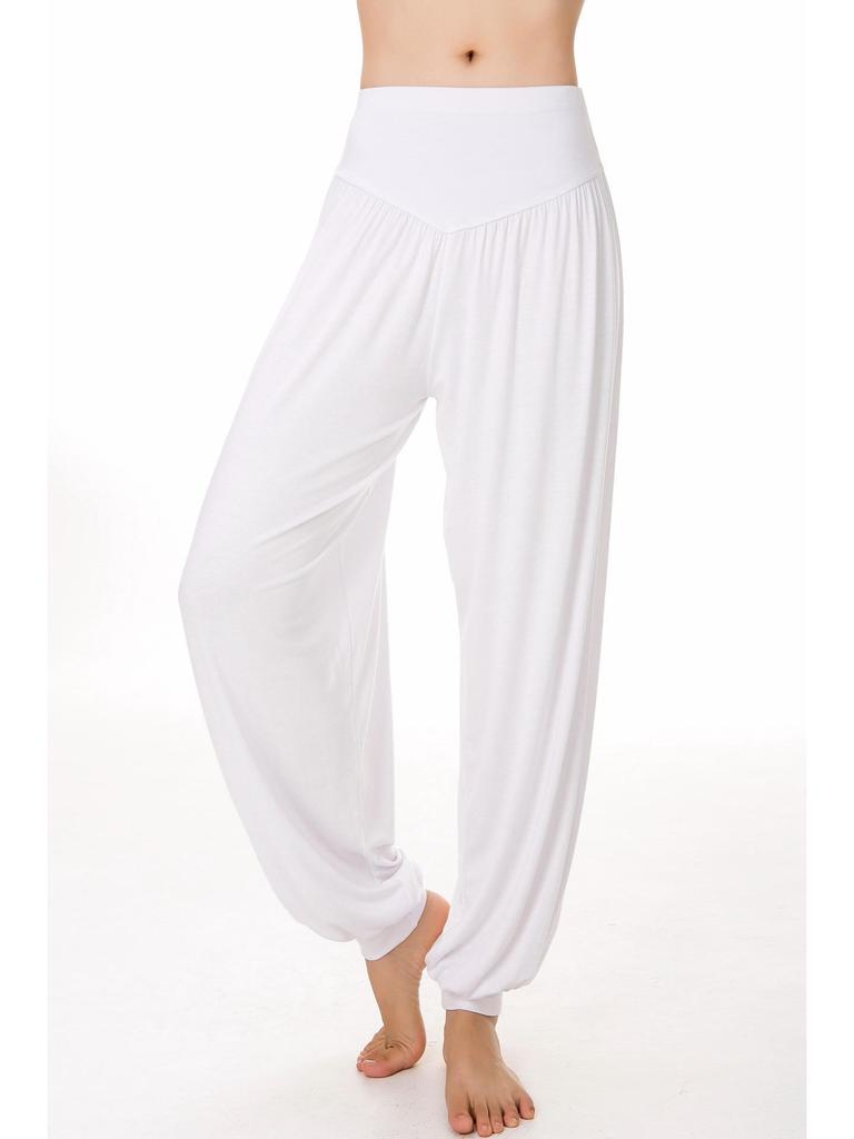Modal Yoga Pants for Women: Loose Fit, Breathable Exercise Trousers for Dance and Fitness Activities.