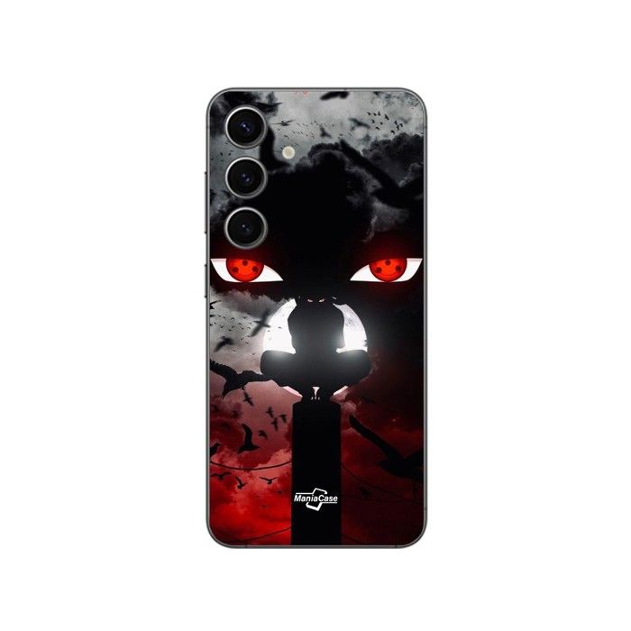 Coque de téléphone - MANIACASE - Samsung Galaxy S25 - Silicone TPU - Itachi Uchiwa - Noir
