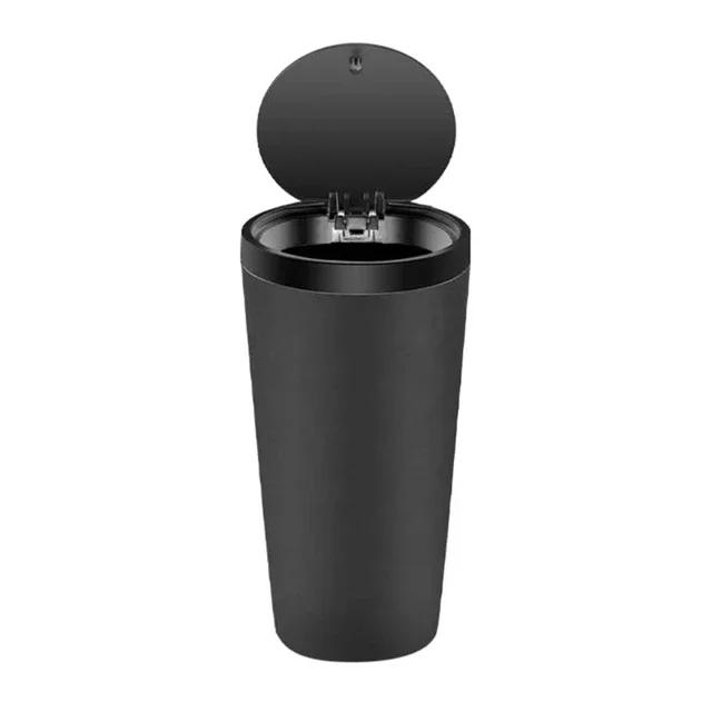 Компактное герметичное мини-ведро для мусора в машину с крышкой pop-up, легко открывающейся нажатием. Прочное, водонепроницаемое ABS-ведро, блокирующее запахи, для хранения в подстаканниках.