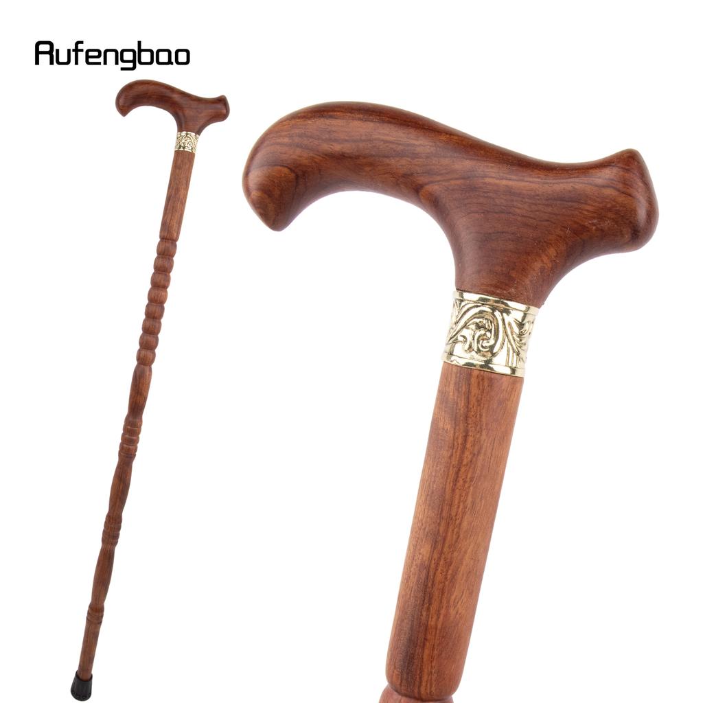 Yellow Wooden Single Joint Fashion Walking Stick Decorative Cospaly Cane Halloween Mace Crutch Wand Crosier 92cm
