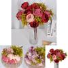 Peony Faux Flower Pack Of 13 With Silk Material For Interior Design And Photography