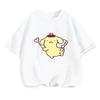 Футболка с принтом Pompompurin Летняя мода Sanrio Повседневная с круглым вырезом для детей Мальчиков и Девочек Короткий рукав