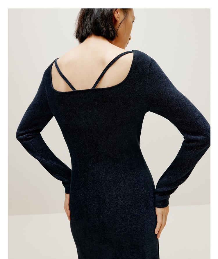 NEIWAI gold and silver slim slit dress