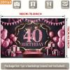 Двумерный фон для фотосъемки 40-го дня рождения Розово-черный фон с короной, шарами и тортом
