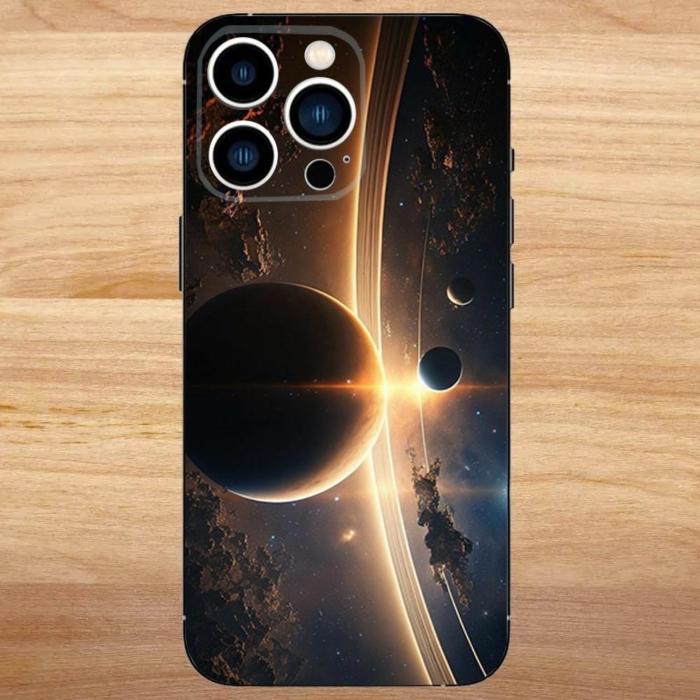 Чехол для телефона "Сатурн и Солнечная система" для iPhone 16,15,14,13,12,11,Mini,Pro,SE,MAX Белый Матовый Ударопрочный Чехол