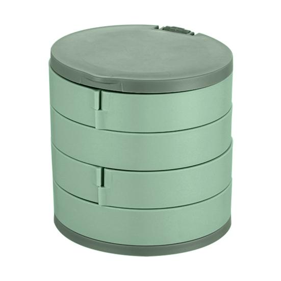 Коробка для хранения ювелирных изделий Пластиковая Многослойная Пылезащитная Влагозащищенная Вращающаяся на 360 градусов Органайзер для ювелирных изделий со встроенным зеркалом