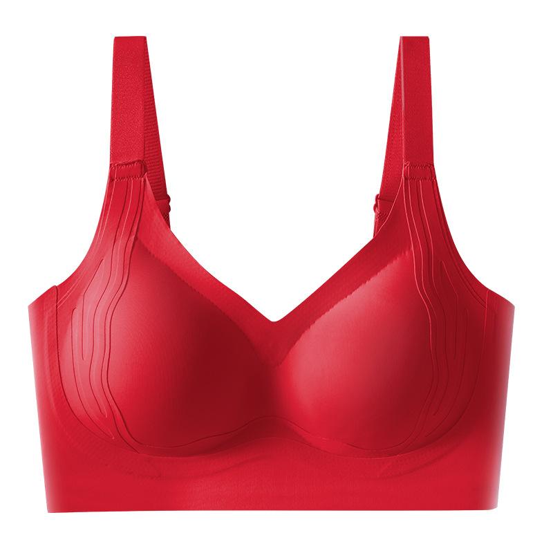 Breathable non-marking underwear Women's no steel ring gathers and closes the secondary breasts Comfortable anti-sagging adjustment fixed cup