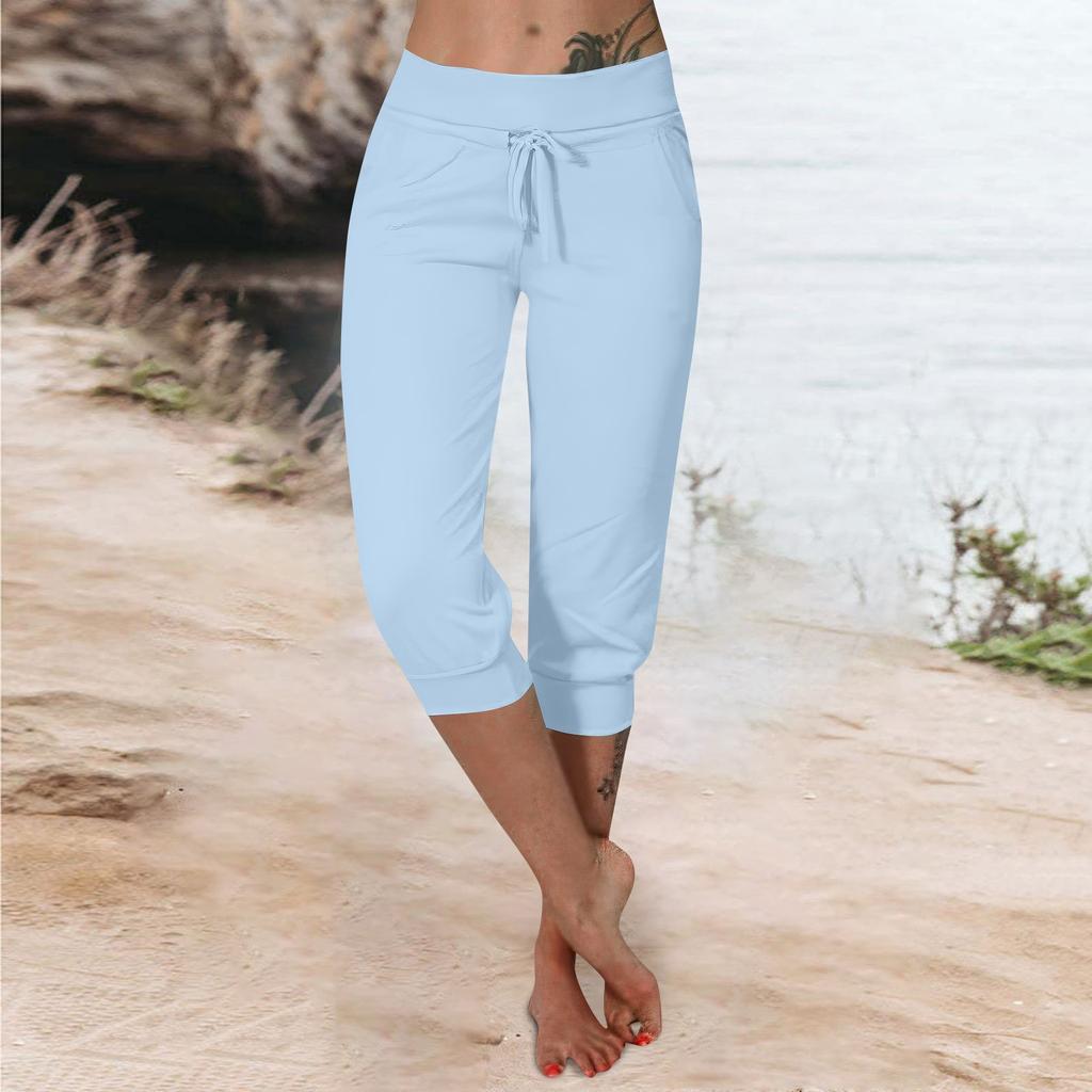 Брюки для женщин, укороченные шорты для женщин, летние новые повседневные эластичные модные повседневные брюки