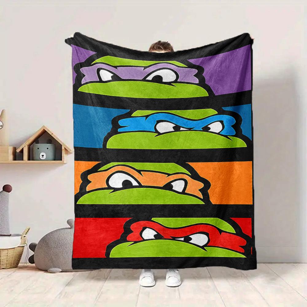 1 шт. Черепашки-ниндзя TMNT Фланелевое покрывало HD-печать Легкое Мягкое Теплое Всесезонное покрывало для дивана, кровати, путешествий, кемпинга Машинная стирка