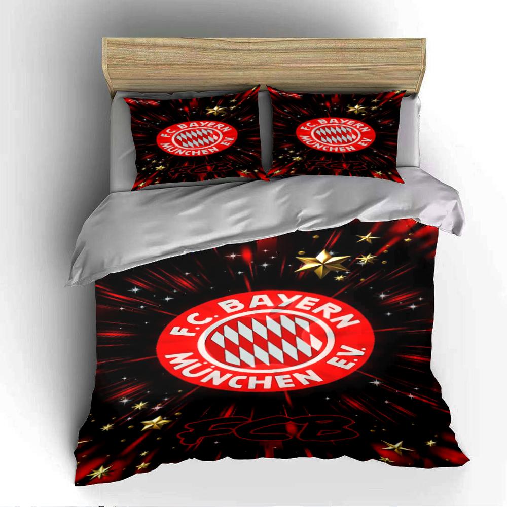 FC Bayern München Bedding Set Bedding Duvet Cover Set Duvet Cover Pillowcases Home Decor (1 * Duvet Cover 2 * Pillowcases, without duvet insert)