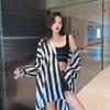 RUGOD Осенние новые свободные полосатые рубашки с длинными рукавами, женские топы