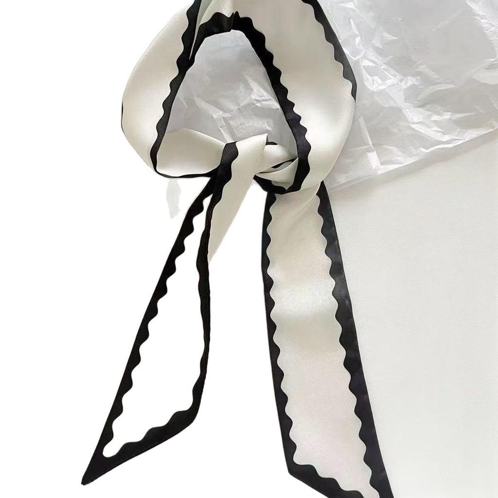 Женский полосатый шелковый шарф: Универсальный весенне-летний аксессуар для шеи и резинка для волос