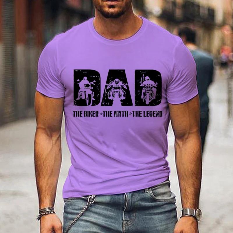 Мужская футболка Dad The Biker The Print Летние топы Футболки Мужские черные модные футболки Harajuku День отца с круглым вырезом Футболка Street