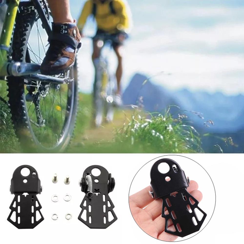 1 Pair Cycling Folding MTB Bike Black Metal Bicycle Foot Pegs Rear Seat Bike Pedals Footrests