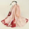 Women's Chiffon Scarf Plum Blossom Pattern Simulation Silk Scarf Long Gauze Scarf Sunscreen Shoulder Bag Headscarf