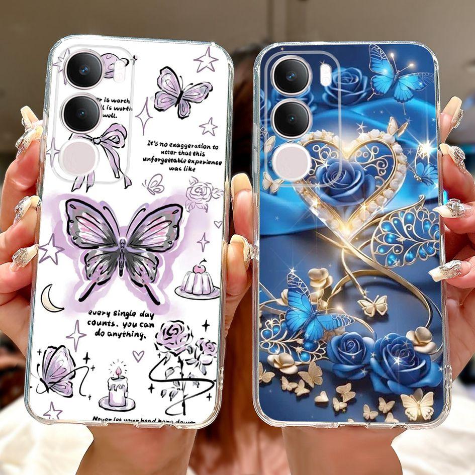Silicone Case For Vivo Y19s V2419 Cover Lovely Cat Butterfly Cartoon Soft Back Protective Shell For Vivo Y19s 4G Y 19s TPU Coque