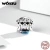 WOSTU 925 Sterling Silver Cute French Bulldog Pendant Fit Original Bracelet Necklace DIY Jewelry
