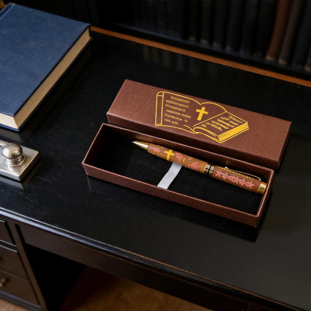 ’s Blessing Bible Commemorative Pen, Gift Pen Engraved Cross And Olive Branch Design, Inspirational Gifts For Baptism, Graduation 2ml