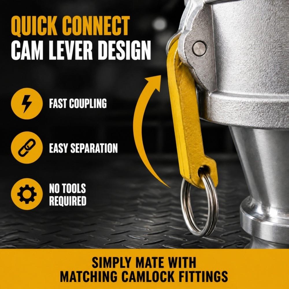 Aluminum Alloy Camlock Fitting Reducer Quick Coupler Adapter Industrial Fluid Transfer