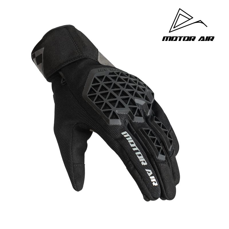 Motor-Air Motorcycle Riding Gloves Summer Breathable Grid Leather Cushioning Shock Absorption Non-slip Wear-resistant Equipment