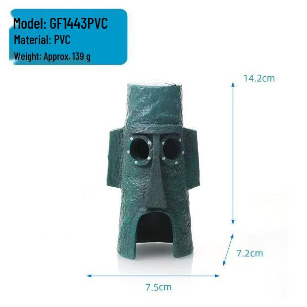 Набор декора для аквариума Губка Боб: Домик-ананас и укрытия для аквариума