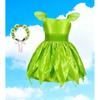 Rochie Tinker Bell for Kids, Set with Butterfly Headband and Wand, Tinker Bell and Peter Pan, Green, 150 cm (11-12 Years)