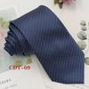Handmade Men's 8cm Black Grey Striped Jacquard Silk Tie