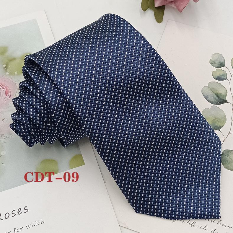 Handmade Men's 8cm Black Grey Striped Jacquard Silk Tie