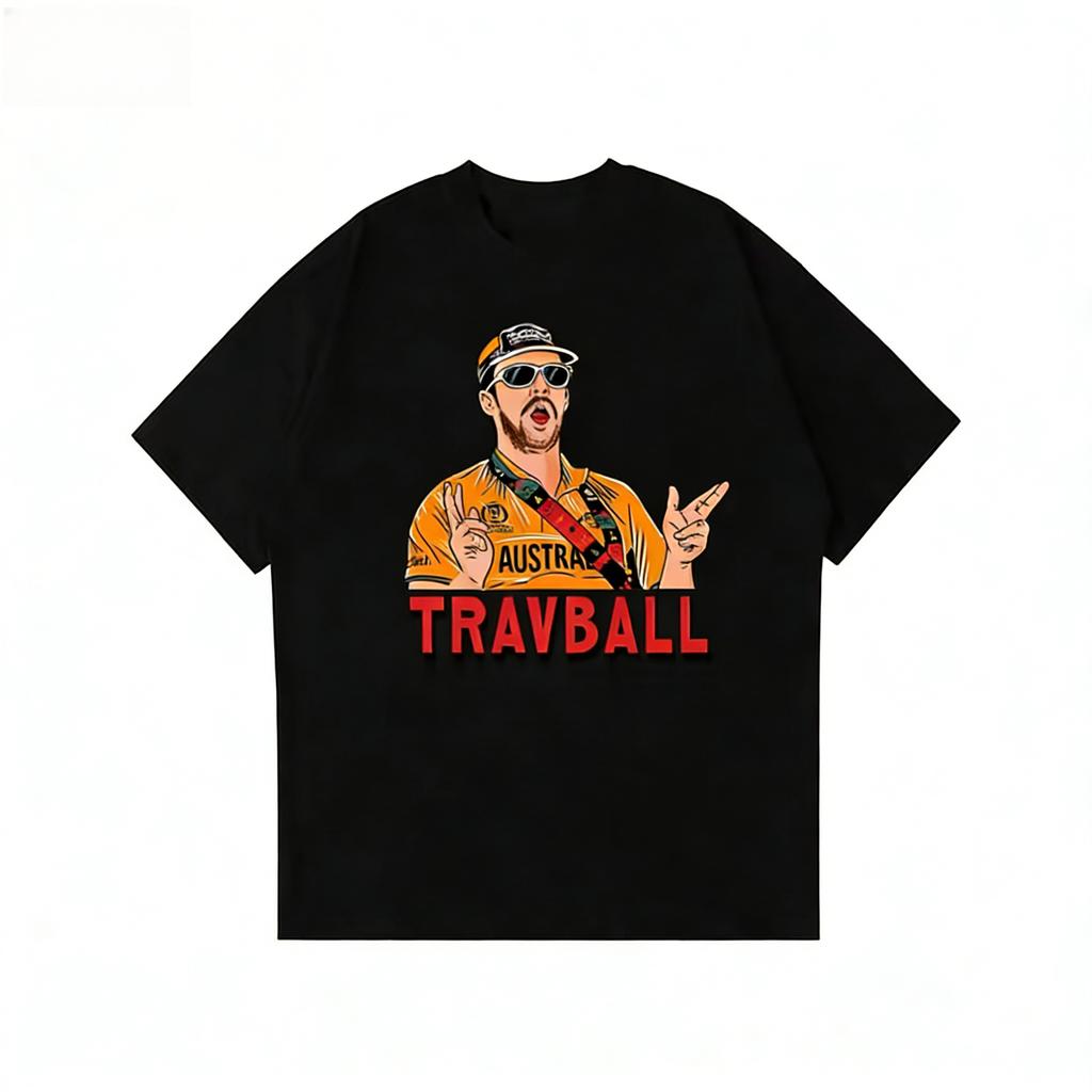 Высококачественные футболки TravBall с принтом Трэвиса Хеда, оверсайз, с коротким рукавом, для мужчин и женщин, с графикой крикетиста, из чистого хлопка, унисекс ...