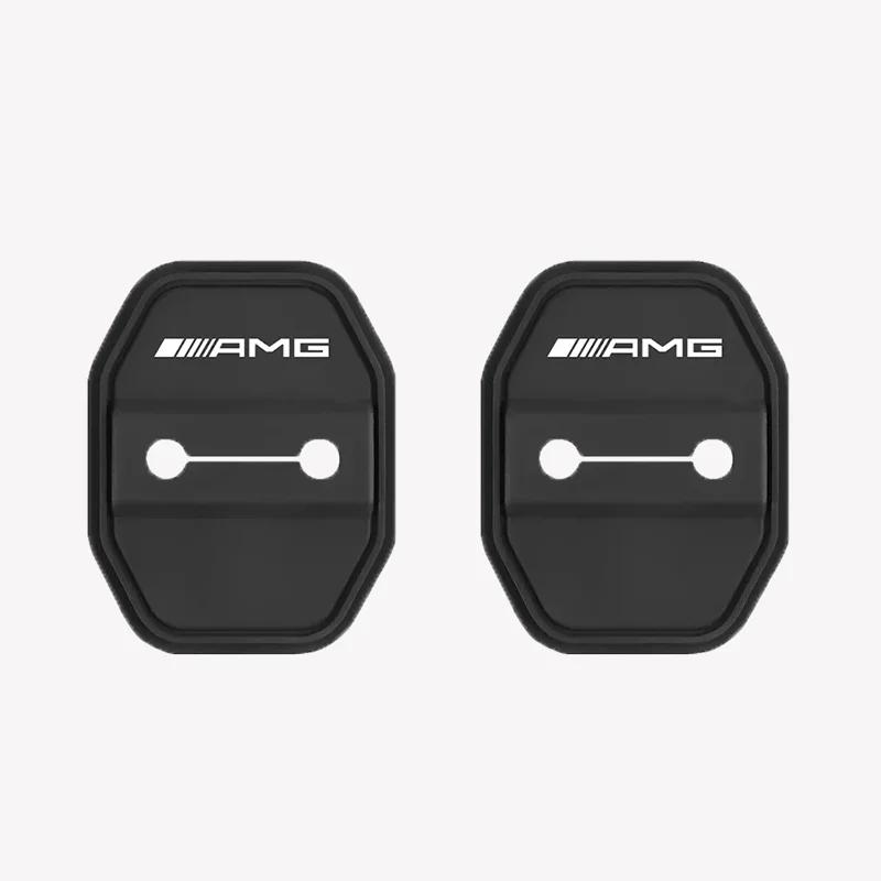 CEJ1 2025 Hot For Benz 2/4pcs Silicone Car Door Lock Buckle Protector Cover For Mercedes Benz AMG W204 W213 W205 W211 W176 W164 Cla S