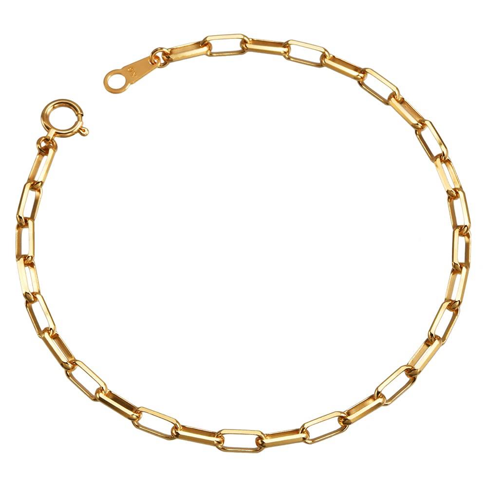 Браслет-цепочка из золота K18 18 карат, ширина 3 мм, длина 18 см, выбираемый размер, застежка-кольцо, унисекс [Speranza]
