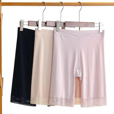 Защитные шорты, женские шорты больших размеров, летние бесшовные шорты из ледяного шелка с высокой талией, сексуальные кружевные не натирающие нижние юбки, боксеры женские