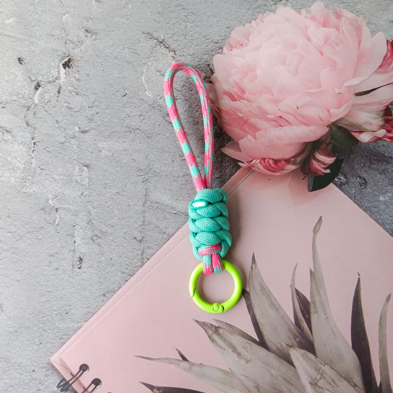 Color Combination Knot Mobile Lanyard Creative Short Braided Lanyard Mobile Phone Case Key Ring Can Be Detachable Anti-loss Rope