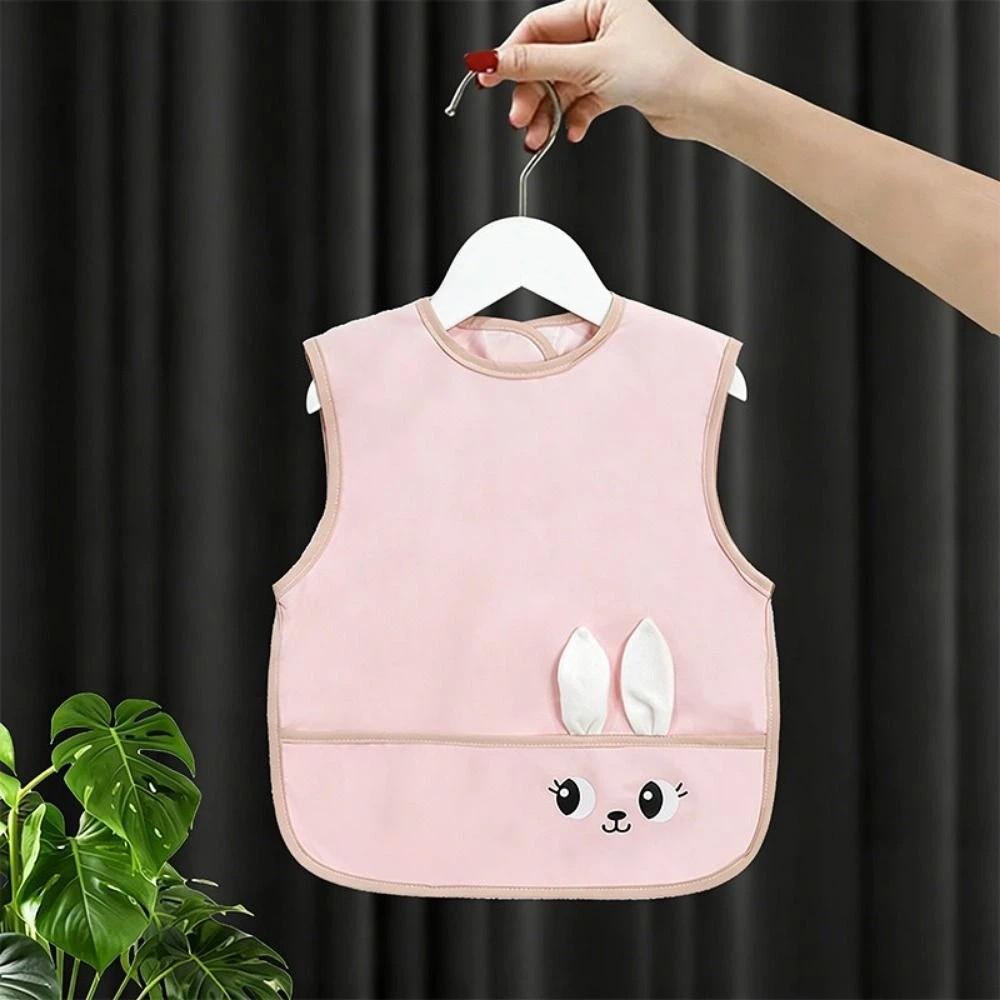Waterproof Baby Feeding Bib Bear/Rabbit Pattern Baby Sleeveless Bibs Baby's Meal Bib Infant Dining