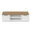 Meuble TV ACCESS - 2 Portes + 1 Niche - Décor chêne Hamilton et blanc - L 134,8 x P 39,6 x H 39,1 cm - DEMEYERE